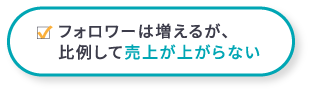 フォロワーは増えるが、比例して売上が上がらない